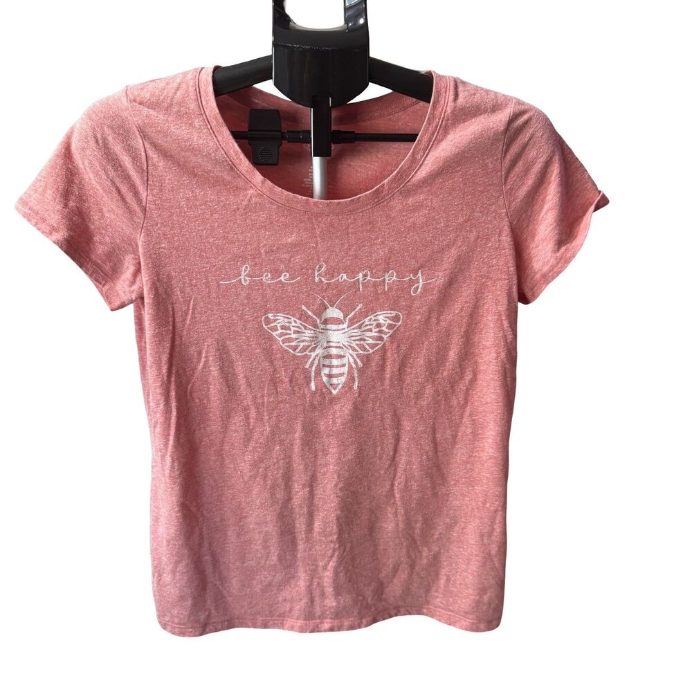 St. John's Bay Pink T-Shirt, "Bee Happy" Womens size‎ Small